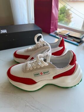 Casa Sport Women’s White & Red Chunky Sneakers